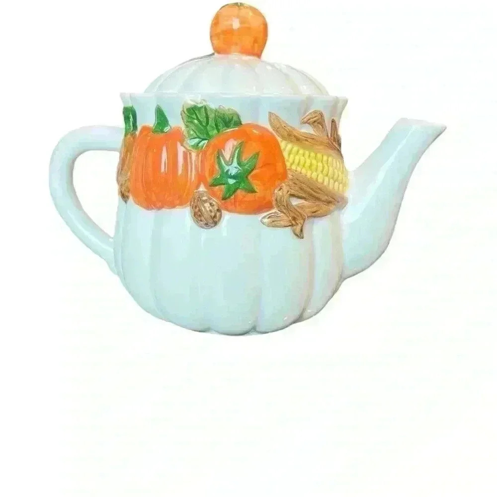 Asia Master Group Fall Tea Pot With Vegetables Pumpkins - Picture 2 of 5
